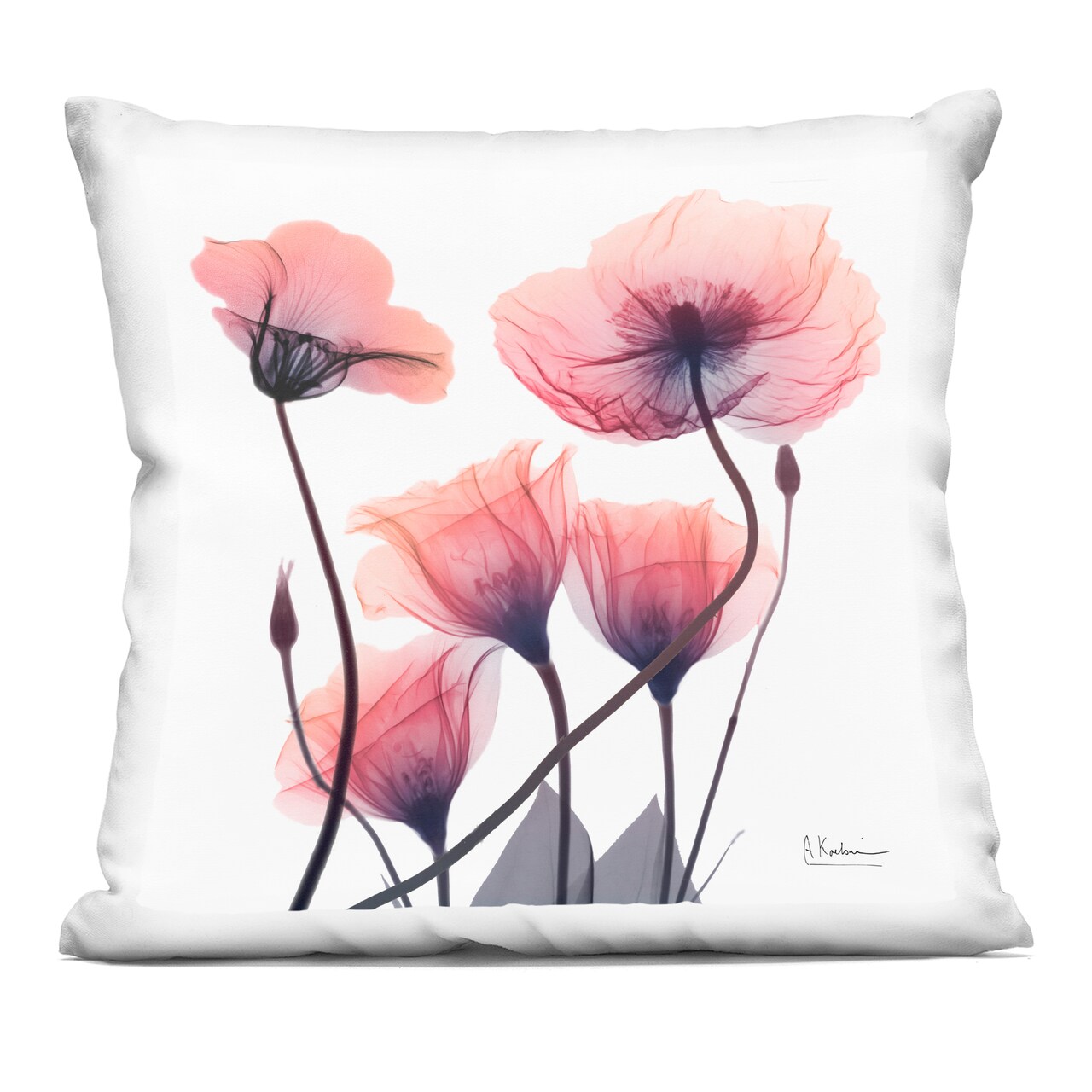 Stupell Industries Pink Gradient Blooms Decorative Printed Pillow design by Albert Koetsier, 18 x 7 x 18